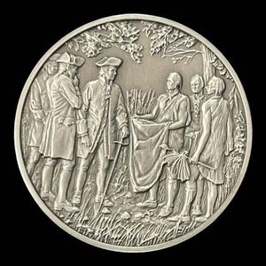 Franklin Mint History of Colonial America Pewter Medal Founding of Savannah VG